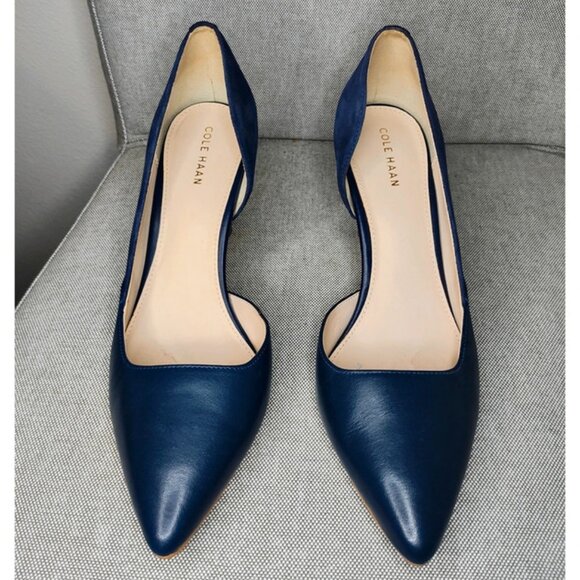Cole Haan Navy Blue Rendon Pump Heels - Picture 1 of 4